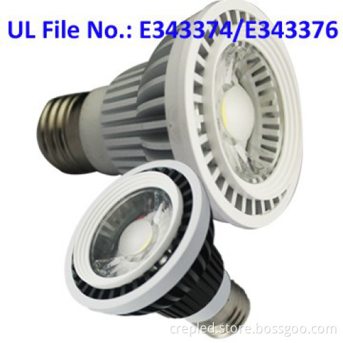 e26 e27 dimmable ul 9w cob led par20 bulb (white&black housing)